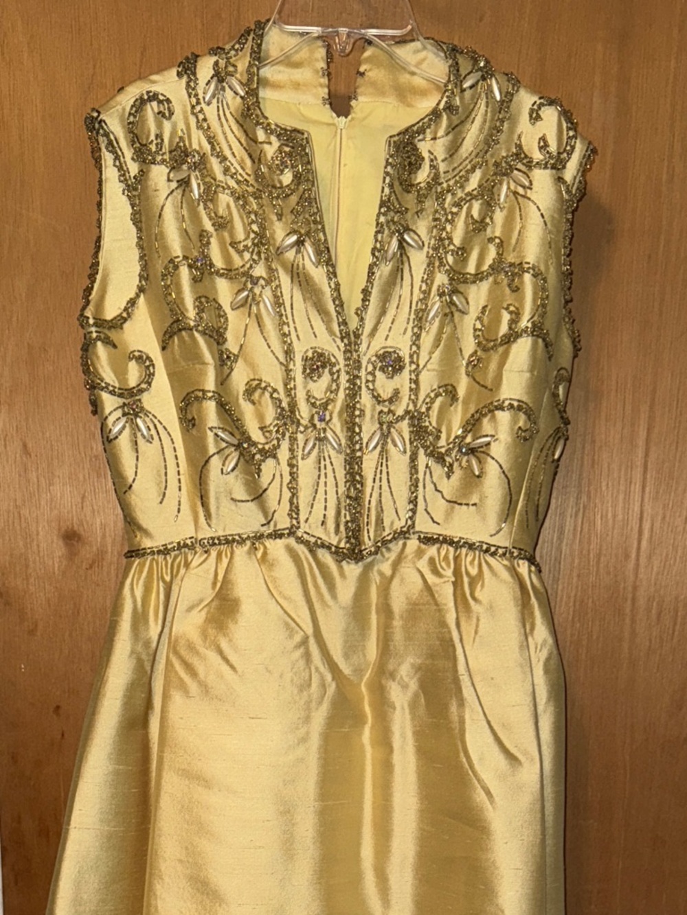 Gold Beaded Evening Dress - Picture 3 of 17